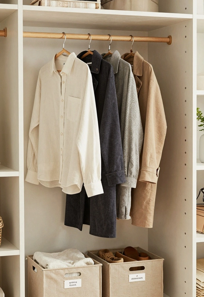 15 Small Bedroom Closet Design Ideas: Compact and Stylish - 12. Seasonal Rotation Rack 1