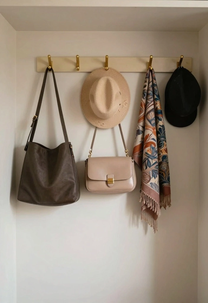 15 Small Bedroom Closet Design Ideas: Compact and Stylish - 9. The Power of Hooks 1