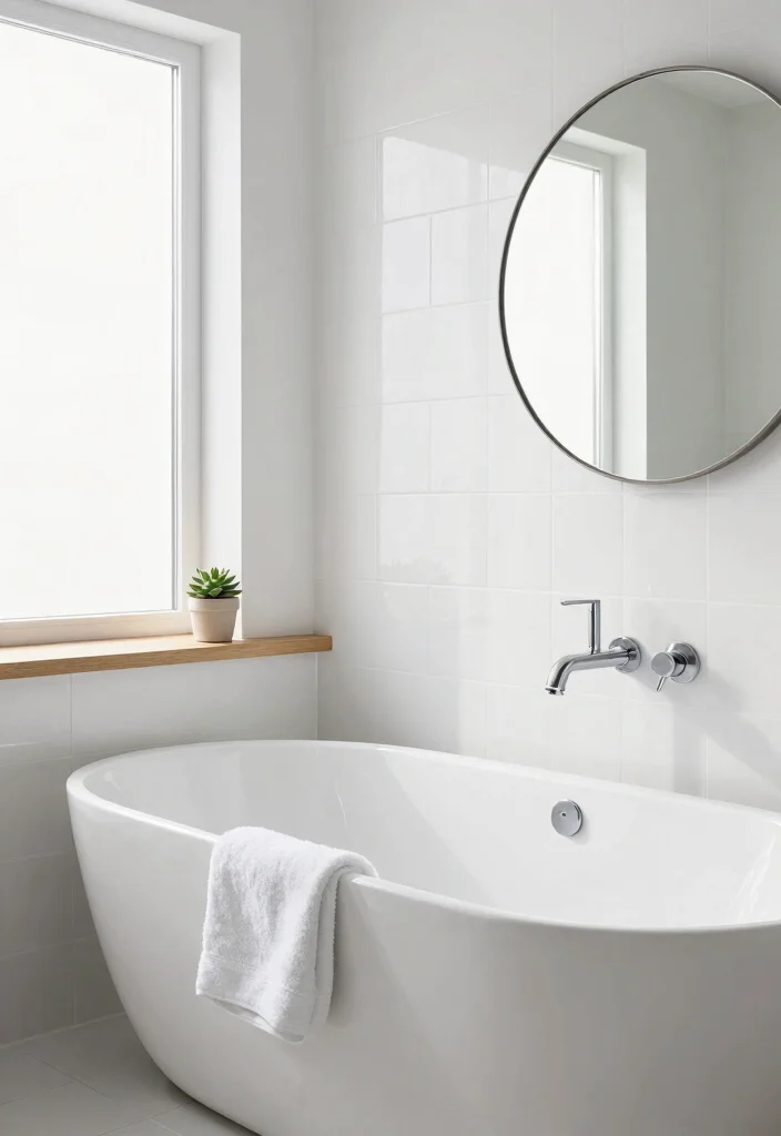 15 Soaker Tub Bathroom Ideas For Relaxing Spaces - 1. Minimalist White Bliss 1