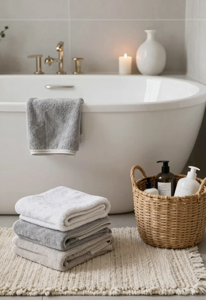 15 Soaker Tub Bathroom Ideas For Relaxing Spaces - 10. Luxurious Textured Layers 1