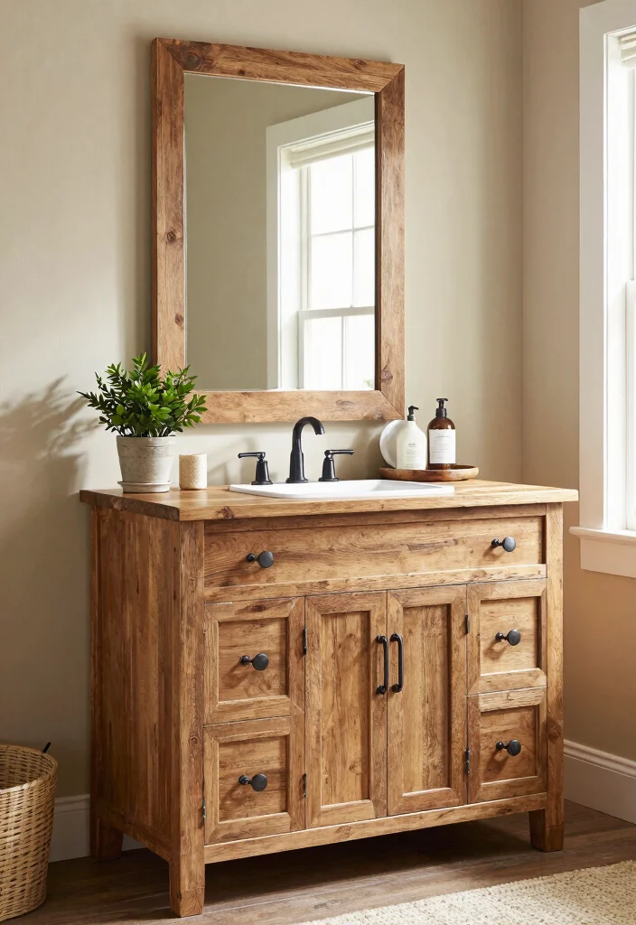 16 Barn Bathroom Ideas With Country Rustic Mood - 12. Custom Wood Vanities 1
