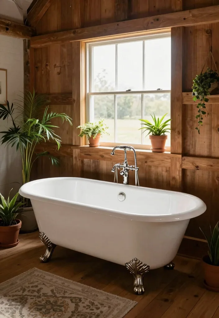 16 Barn Bathroom Ideas With Country Rustic Mood - 13. Rustic Bathtubs 1