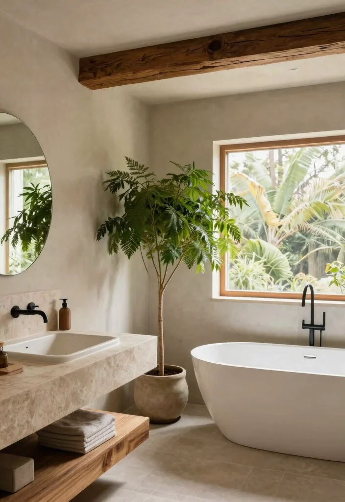 16 Barn Bathroom Ideas With Country Rustic Mood - 8. Natural Elements 1