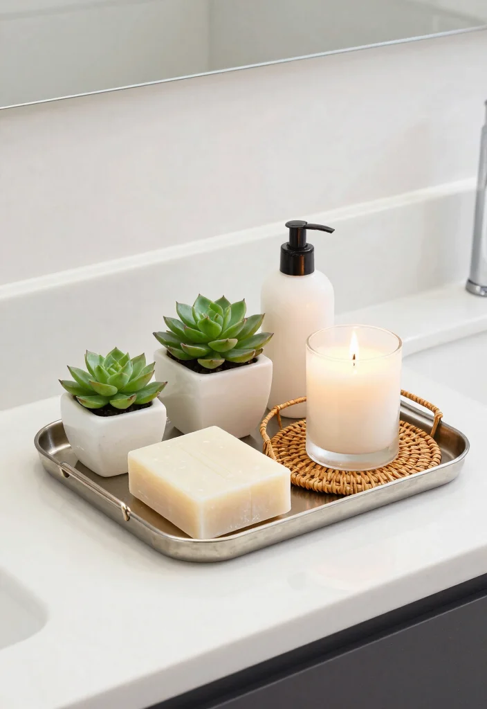 16 Bathroom Staging Ideas That Impress Buyers - 12. Use Decorative Trays for Organization 1