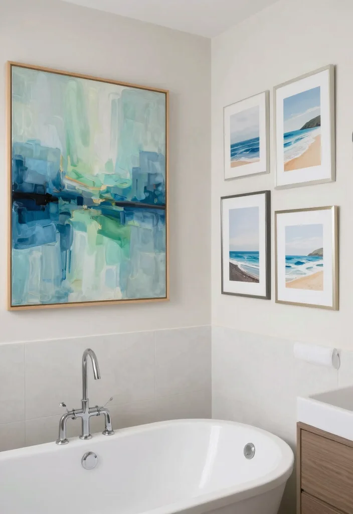 16 Bathroom Staging Ideas That Impress Buyers - 4. Add Meaningful Artwork 1