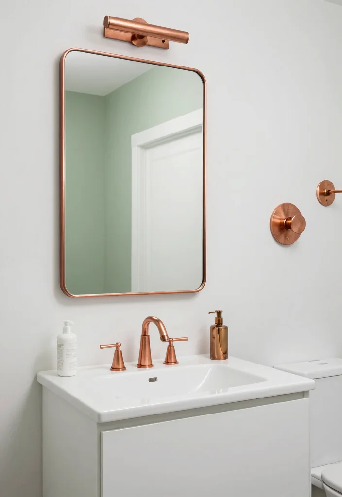 16 Bathroom Wall Design Ideas That Transform Your Space - 12. Copper Accents for a Touch of Luxury 1