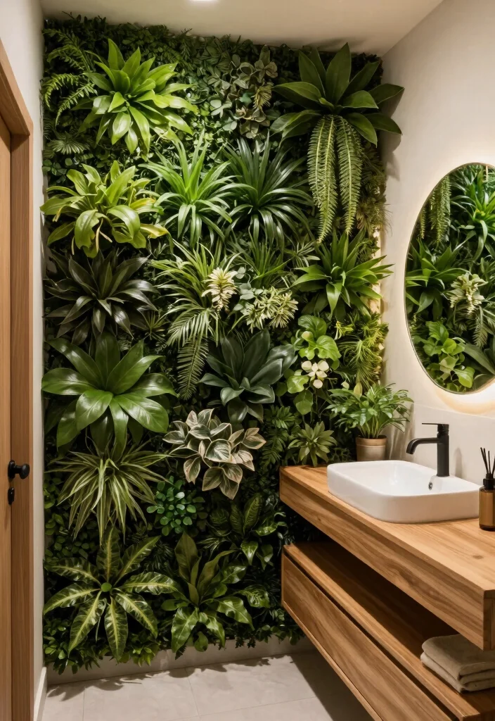 16 Bathroom Wall Design Ideas That Transform Your Space - 4. Living Walls – Nature Inside! 1