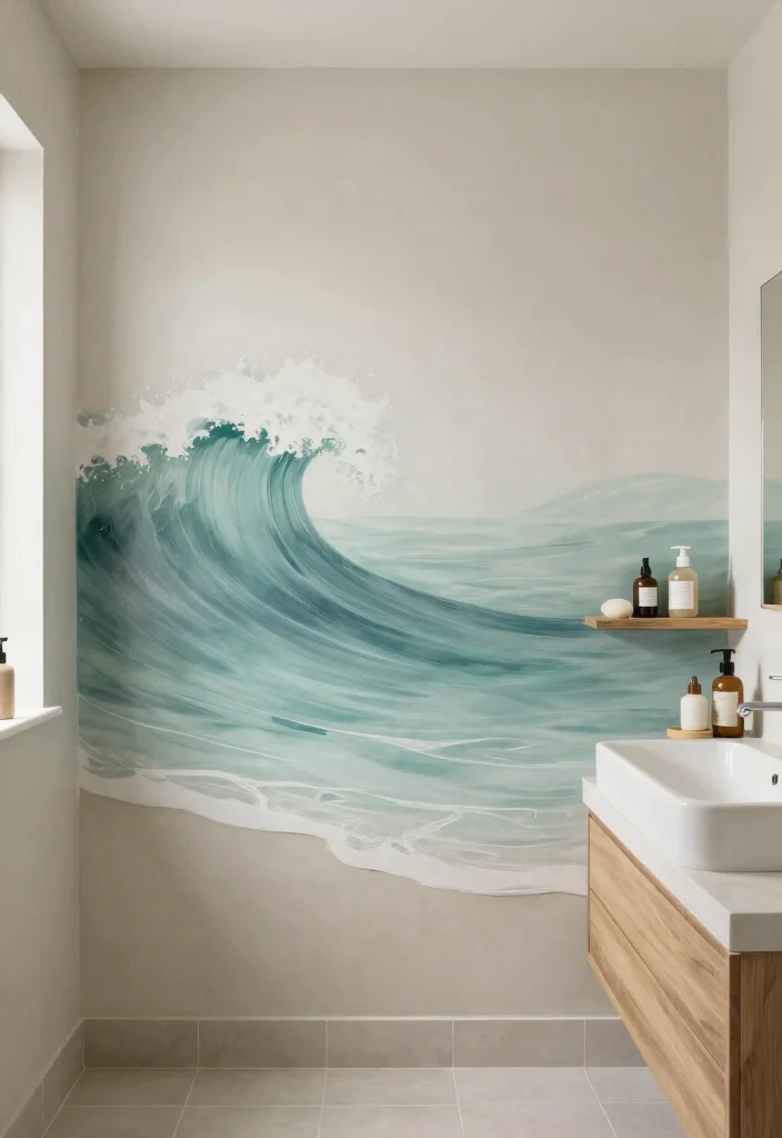 16 Bathroom Wall Design Ideas That Transform Your Space - 7. Hand-painted Murals for Personal Touch 1