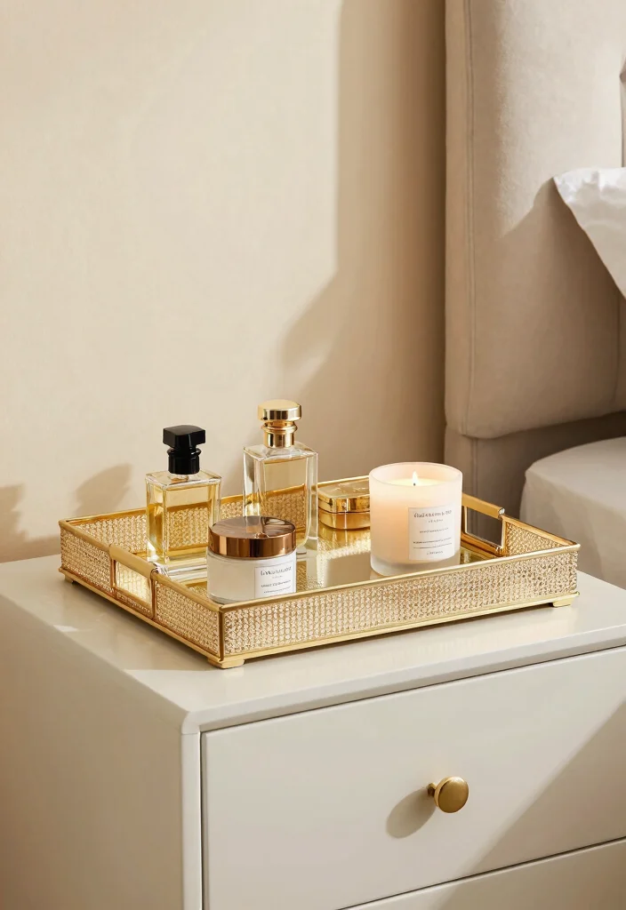 16 Bedroom Organization Ideas for Small Rooms: Smart Space Saving - 10. Use Decorative Trays 1