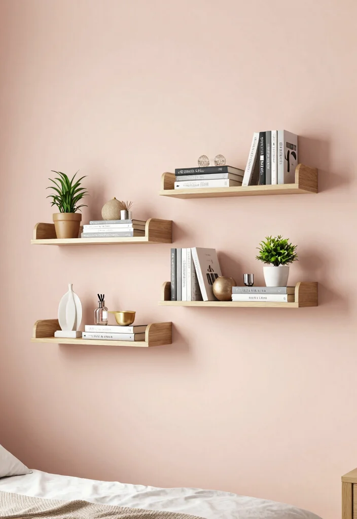 16 Bedroom Organization Ideas for Small Rooms: Smart Space Saving - 2. Wall-Mounted Shelves 1
