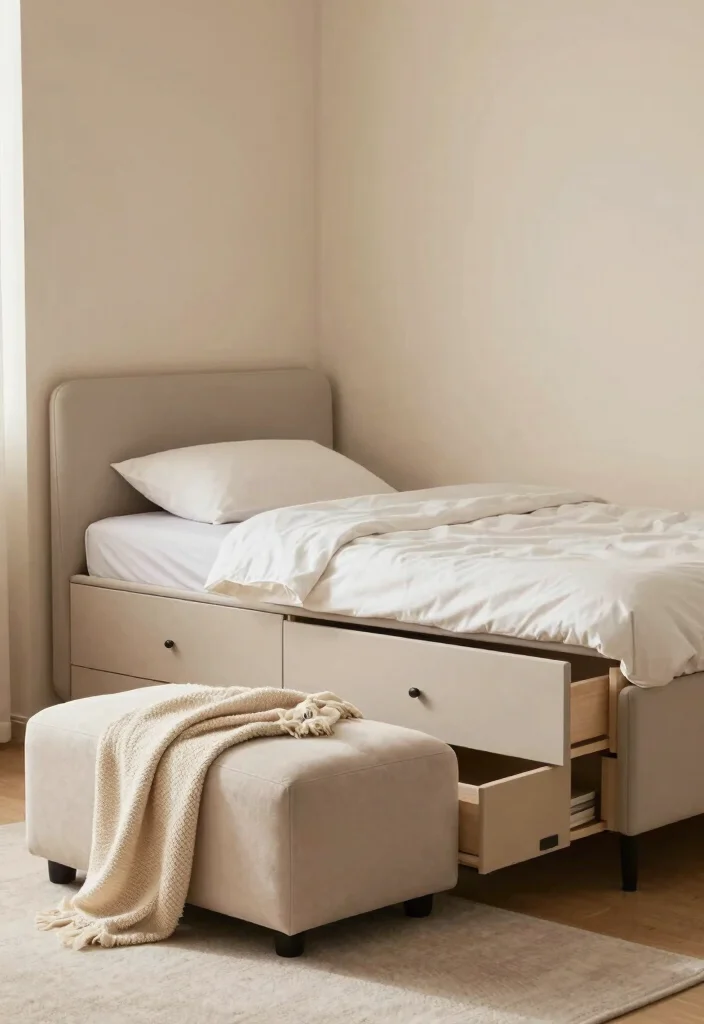 16 Bedroom Organization Ideas for Small Rooms: Smart Space Saving - 3. Multi-Functional Furniture 1