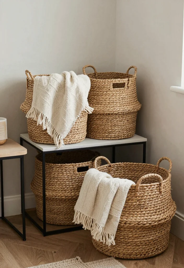16 Bedroom Organization Ideas for Small Rooms: Smart Space Saving - 6. Stylish Storage Baskets 1