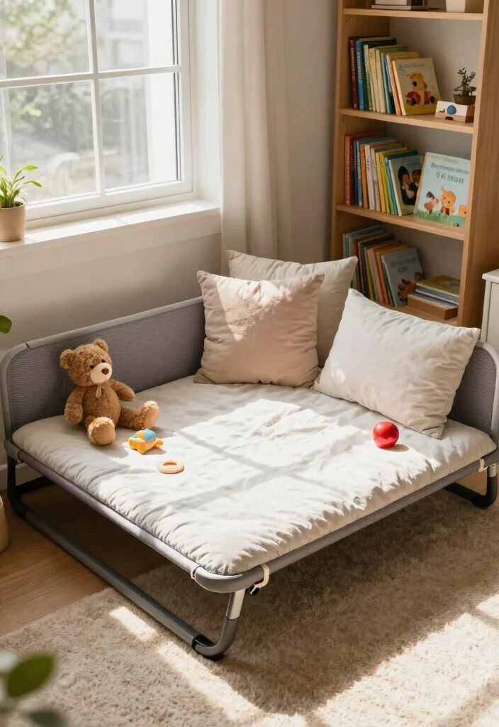 16 Cot Ideas for Bedroom Smart Baby Friendly Layouts - 13. Foldable Cots for Easy Storage 1