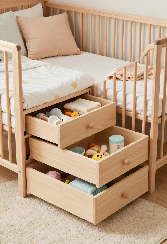 16 Cot Ideas for Bedroom Smart Baby Friendly Layouts - 14. Cots with Built-In Storage 1