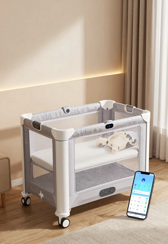 16 Cot Ideas for Bedroom Smart Baby Friendly Layouts - 16. Smart Tech Cots 1
