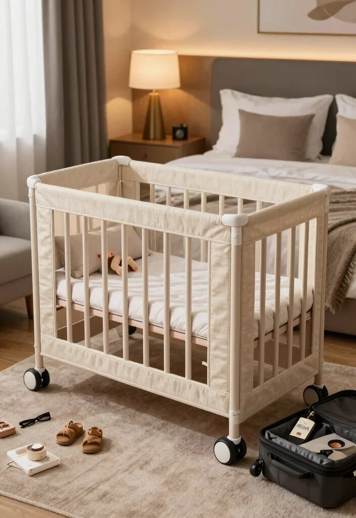 16 Cot Ideas for Bedroom Smart Baby Friendly Layouts - 9. Travel Cribs for Convenience 1