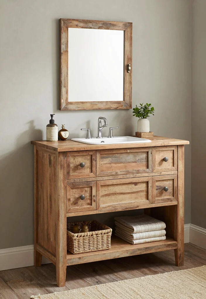 16 Farmhouse Bathroom Vanity Ideas With Rustic Beauty - 7. Multi-Functional Vanities 1