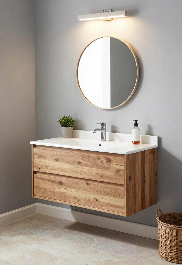 16 Farmhouse Bathroom Vanity Ideas With Rustic Beauty - 8. Rustic Floating Vanities 1