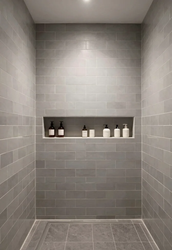 16 Grey Subway Tile Bathroom Ideas For Clean Design - 6. Grey Subway Tiles in the Shower Area 1