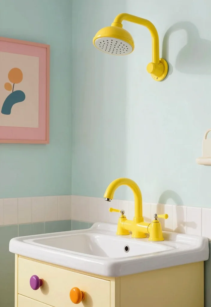 16 Maximalist Bathroom Ideas With Bold Personality - 14. Fun and Quirky Fixtures 1