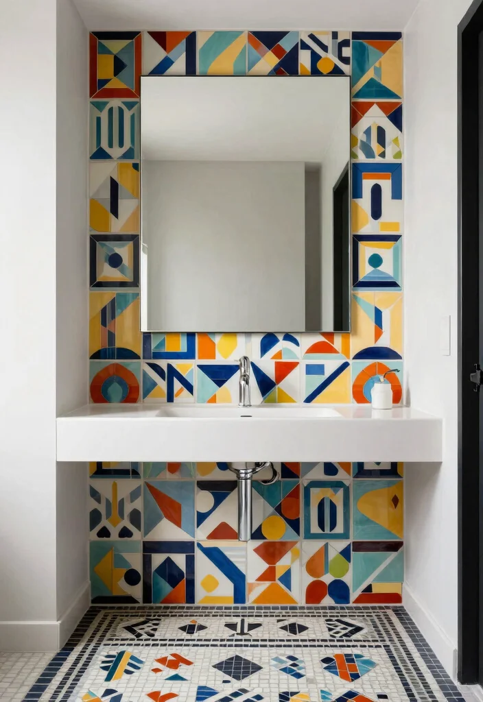 16 Maximalist Bathroom Ideas With Bold Personality - 2. Statement Tiles 1
