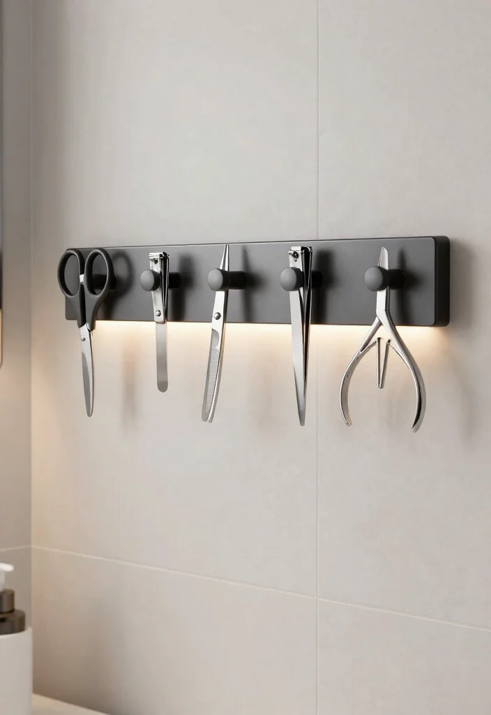 16 Small Bathroom Vanity Storage Ideas That Maximize Space - 9. Magnetic Strip for Tools 1