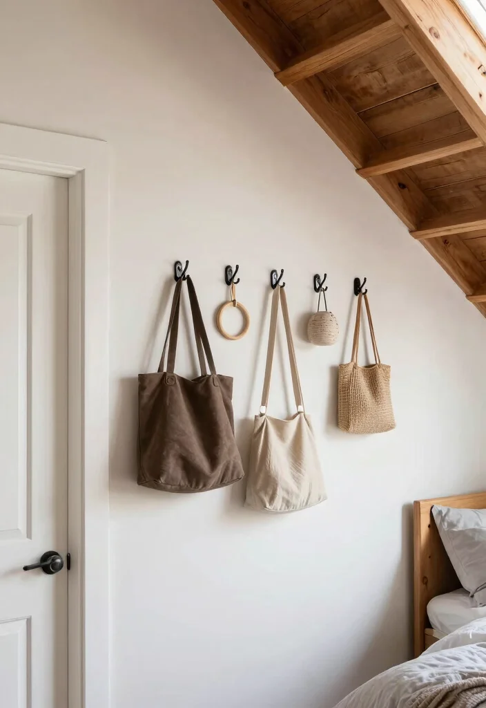16 Small Loft Conversion Bedroom Ideas Airy and Clever - 13. Functional Wall Hooks 1