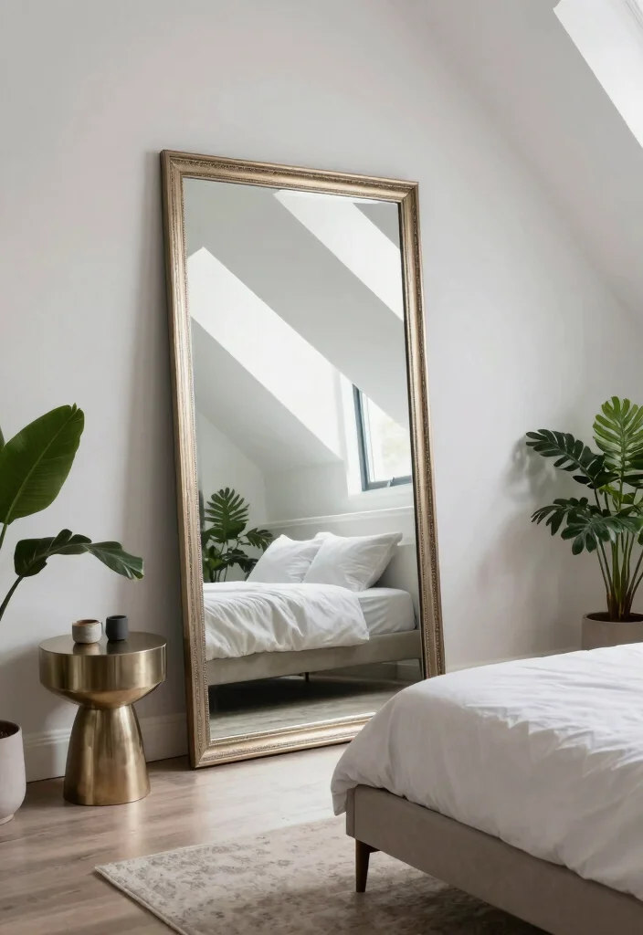 16 Small Loft Conversion Bedroom Ideas Airy and Clever - 8. Mirrors to Enhance Light and Space 1