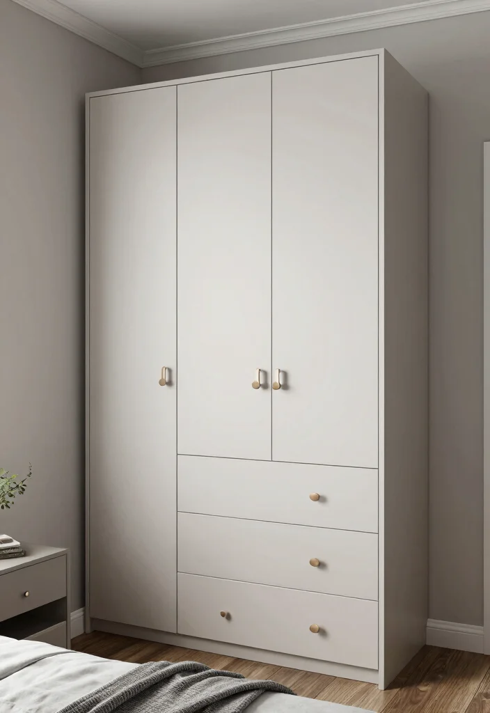 16 Wardrobe Design for Small Bedroom Ideas Smart Storage - 16. Wardrobe with Statement Hardware 1