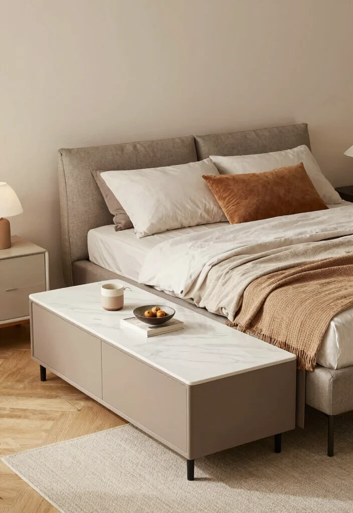 17 Bedroom Ideas for Couples: Cozy, Romantic, and Functional - 10. Multifunctional Decor Pieces 1