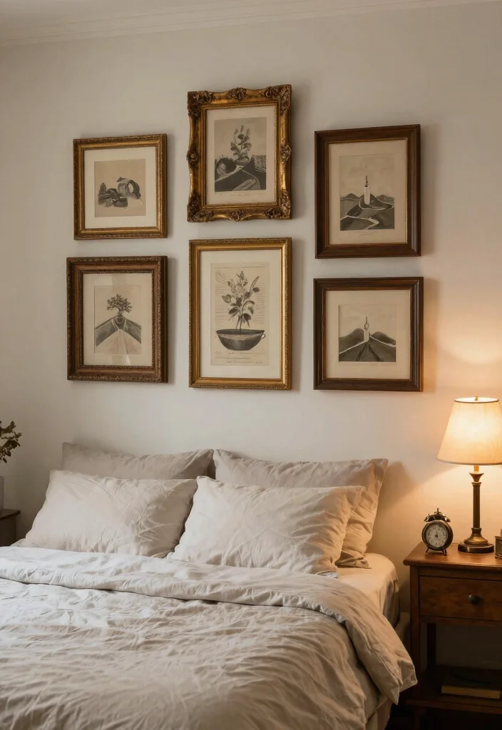 17 Bedroom Wall Decor Above Bed Ideas Balanced Stylish Focus - 11. Vintage Frames Display 1