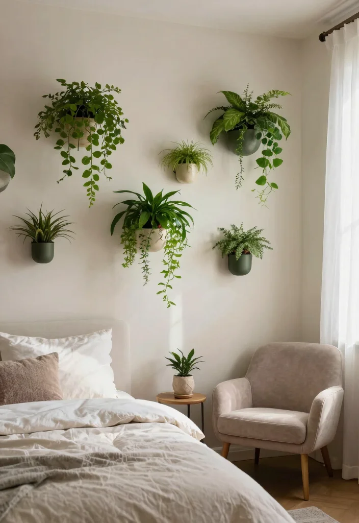 17 Bedroom Wall Decor Above Bed Ideas Balanced Stylish Focus - 14. Wall-mounted Plants 1