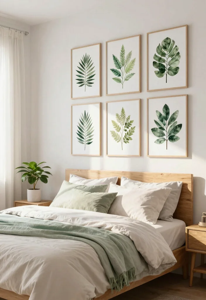17 Bedroom Wall Decor Above Bed Ideas Balanced Stylish Focus - 5. Creative Botanical Prints 1