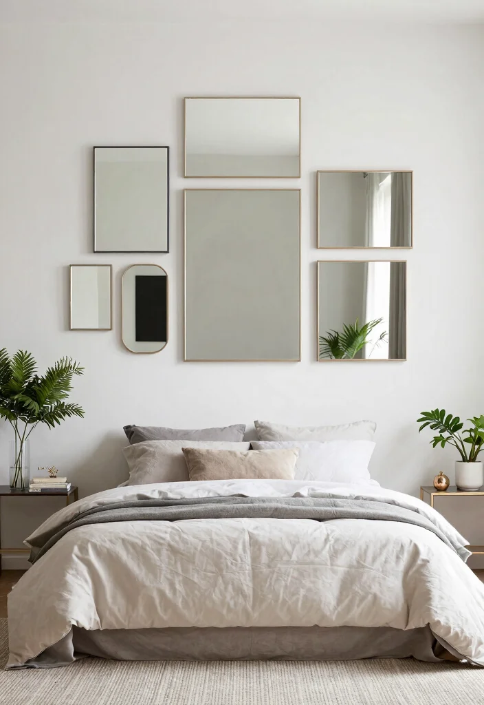17 Bedroom Wall Decor Above Bed Ideas Balanced Stylish Focus - 6. Layered Mirrors 1