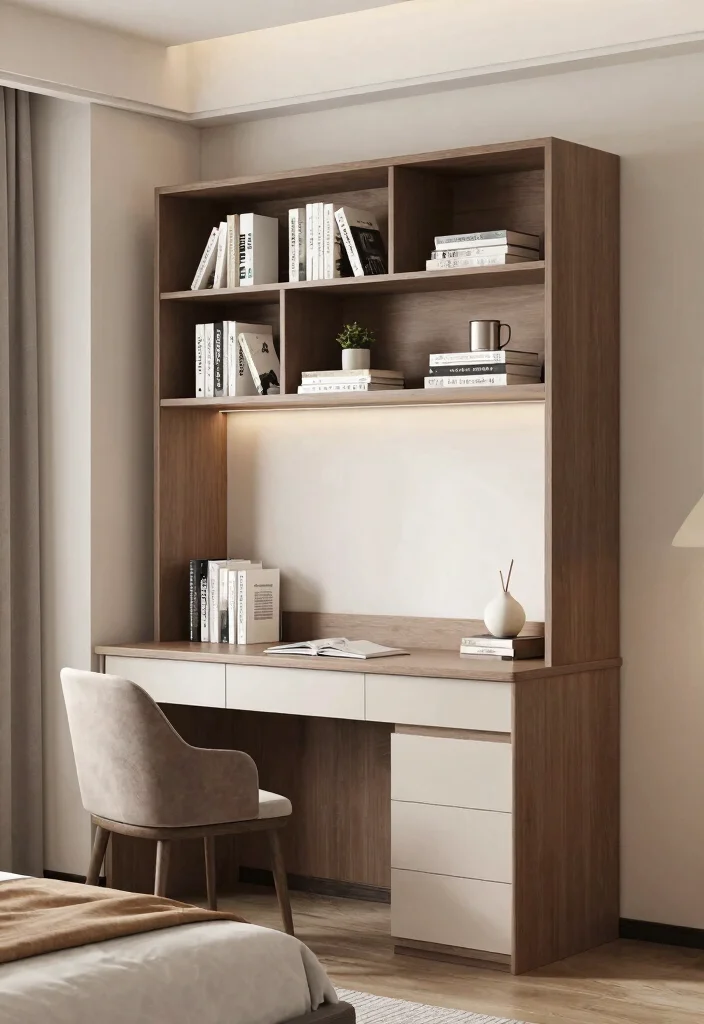 17 Book Shelf Ideas Bedroom Wall: Stylish & Practical Storage - 14. Multi-Functional Furniture: More Than Just a Shelf 1