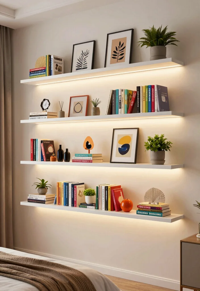 17 Book Shelf Ideas Bedroom Wall: Stylish & Practical Storage - 15. Display Ledge: A Chic Way to Showcase Your Collection 1