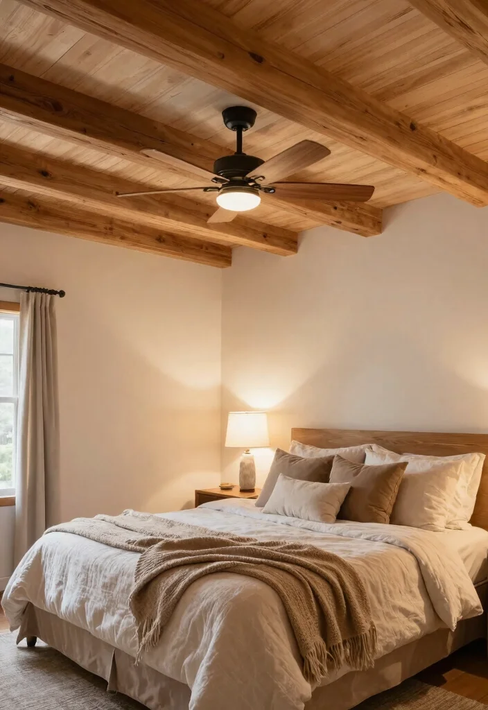 17 False Ceiling Bedroom With Fan Ideas Stylish Comfort - 3. Natural Wood Accents 1