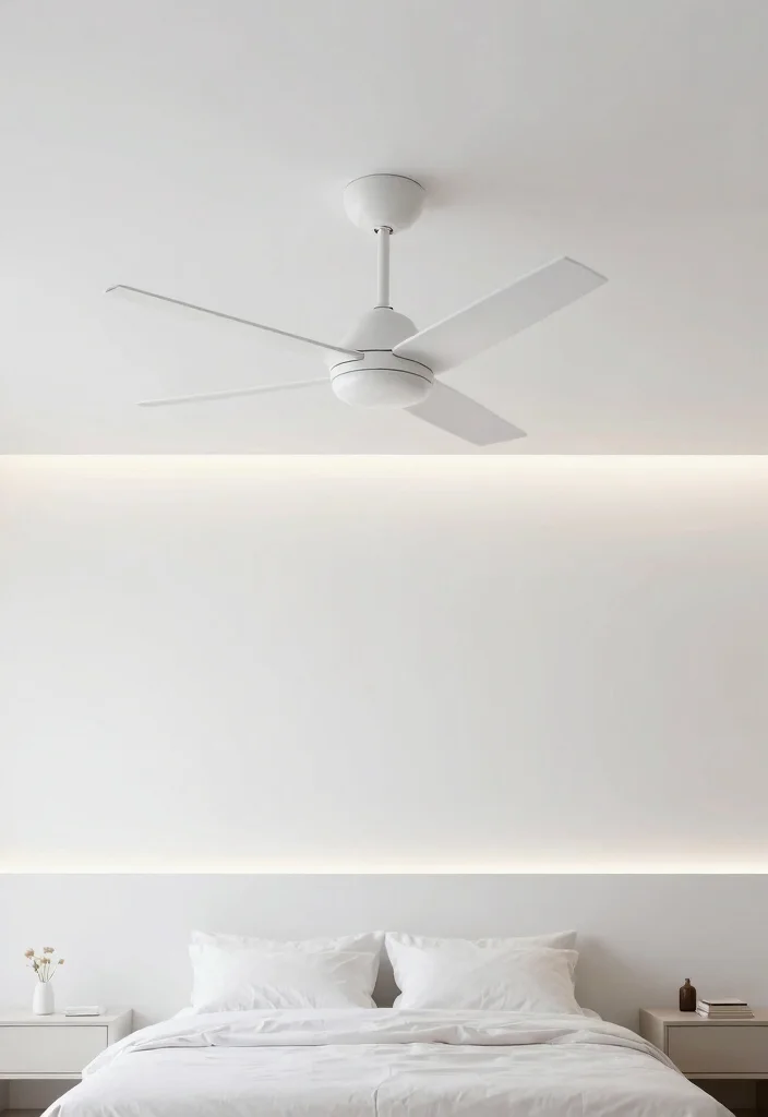 17 False Ceiling Bedroom With Fan Ideas Stylish Comfort - 6. Minimalist Designs with Sleek Lines 1