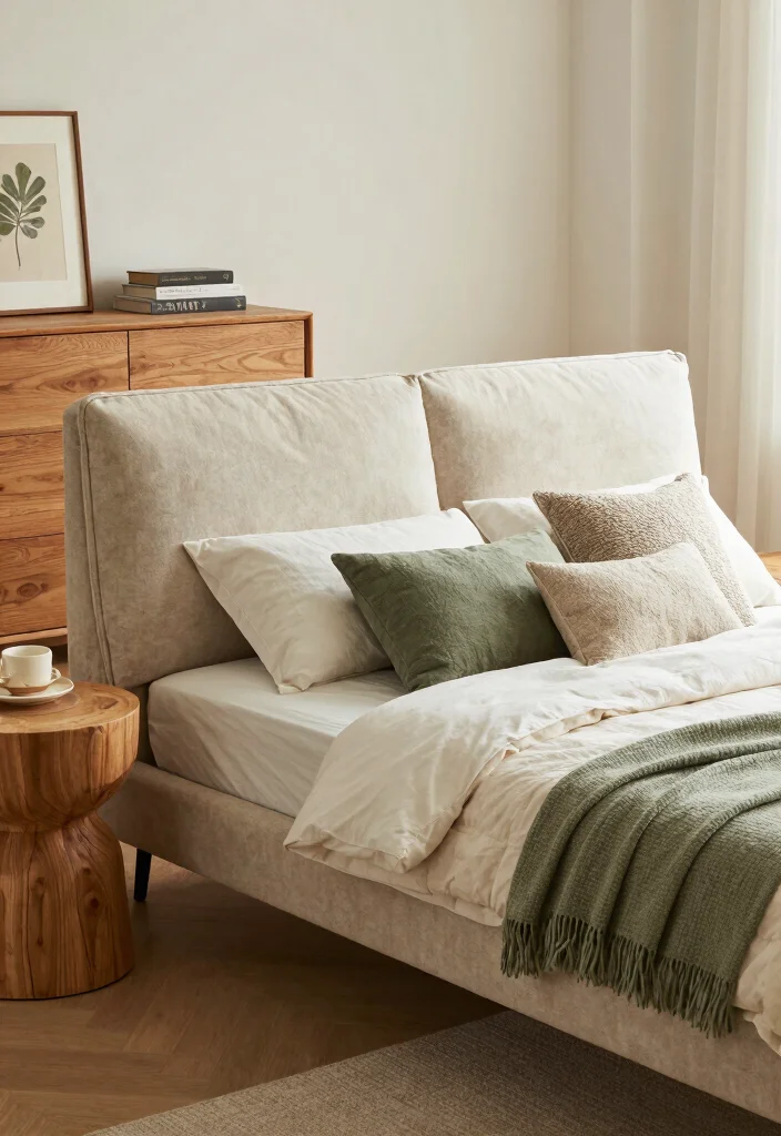 17 Green and Beige Bedroom Ideas: Calm Natural Harmony - 4. Eco-Friendly Furniture Choices 1