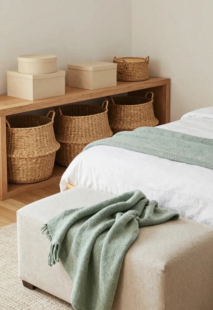 17 Green and Beige Bedroom Ideas: Calm Natural Harmony - 6. Functional Yet Stylish Storage Solutions 1