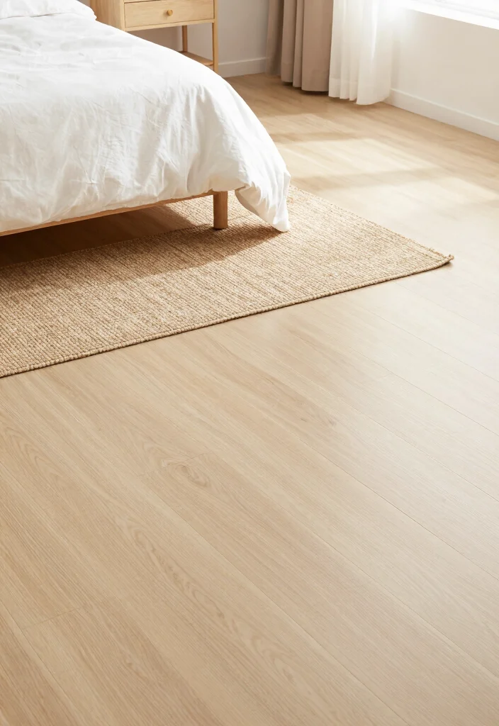 17 Green and Beige Bedroom Ideas: Calm Natural Harmony - 8. Warm Beige Flooring 1