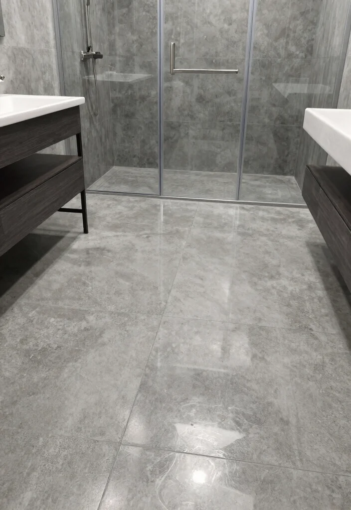 17 Master Bathroom Tile Floor Ideas For Dream Spaces - 13. Polished Concrete for an Industrial Edge 1