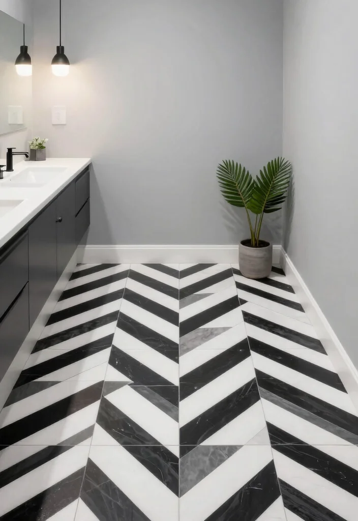17 Master Bathroom Tile Floor Ideas For Dream Spaces - 7. Modern Geometric Patterns 1
