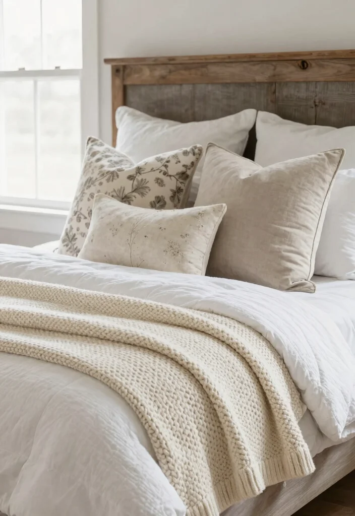 17 Modern Farmhouse Guest Bedroom Ideas: Warm Welcoming Style - 1. Cozy Farmhouse Bedding 1