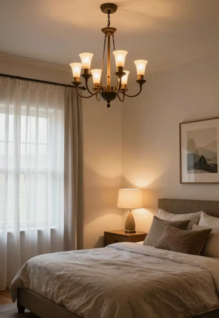 17 Modern Farmhouse Guest Bedroom Ideas: Warm Welcoming Style - 5. Layered Lighting 1