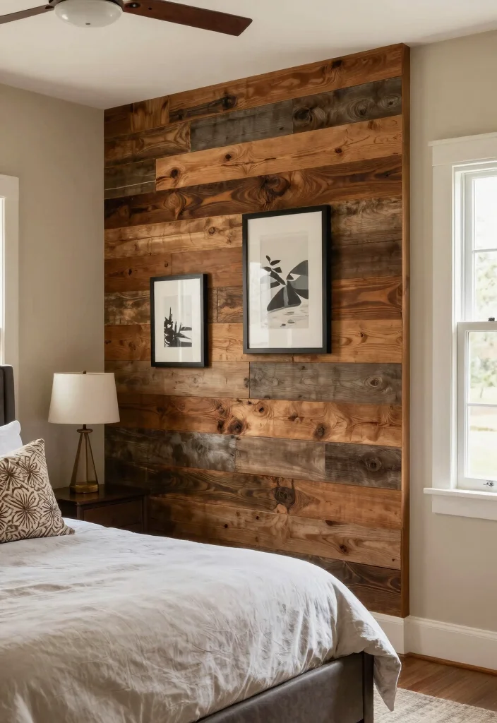 17 Modern Farmhouse Guest Bedroom Ideas: Warm Welcoming Style - 8. Accent Walls 1