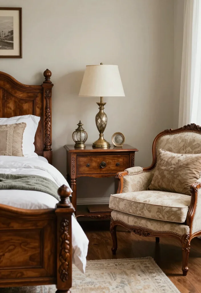 17 Ralph Lauren Bedroom Ideas: Classic Timeless Luxury - 6. Vintage-Inspired Furniture 1