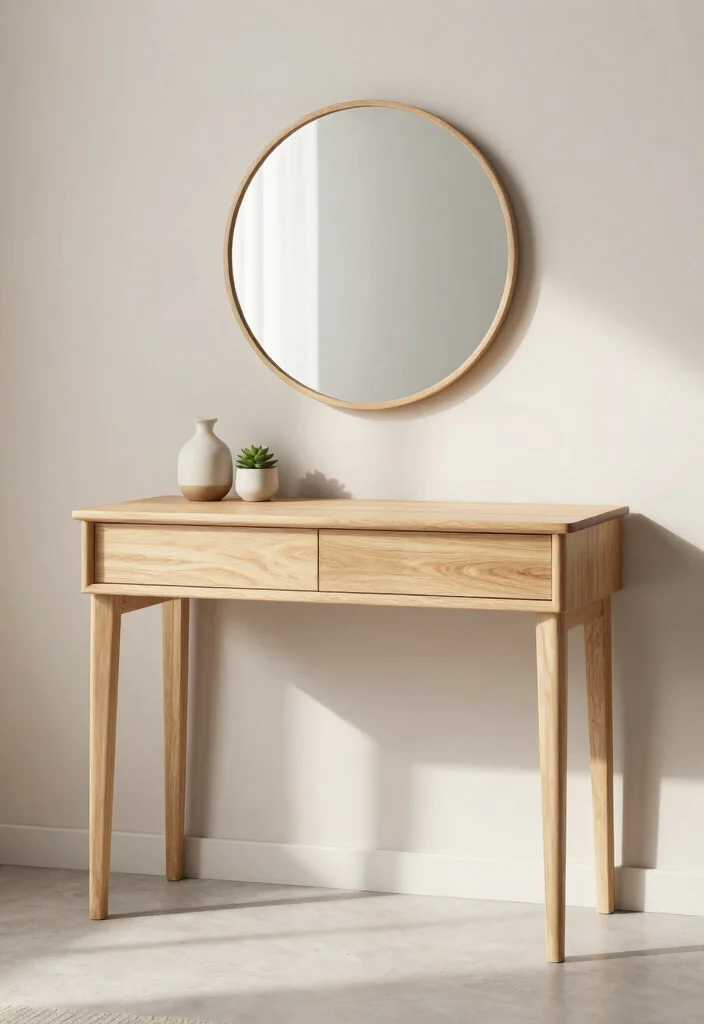 18 Bedroom Dressing Table Design Ideas: Elegant Functional Style - 1. Minimalist Natural Wood Table 1