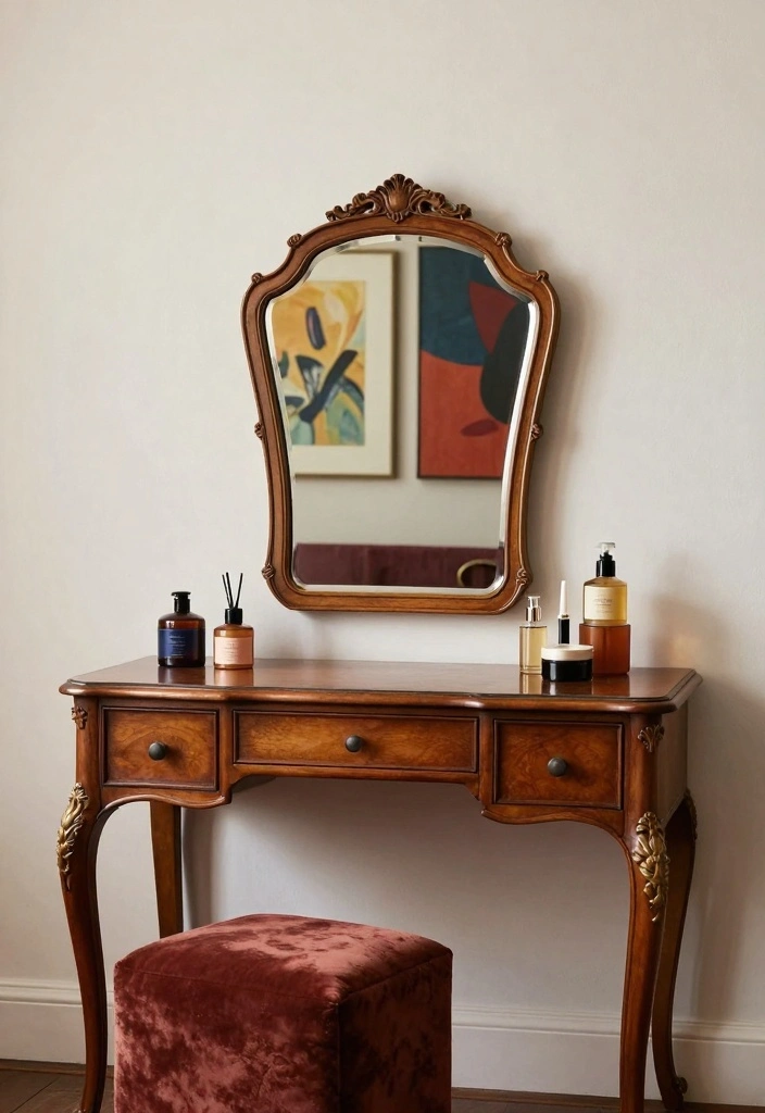 18 Bedroom Dressing Table Design Ideas: Elegant Functional Style - 2. Glamorous Vintage-Inspired Vanity 1