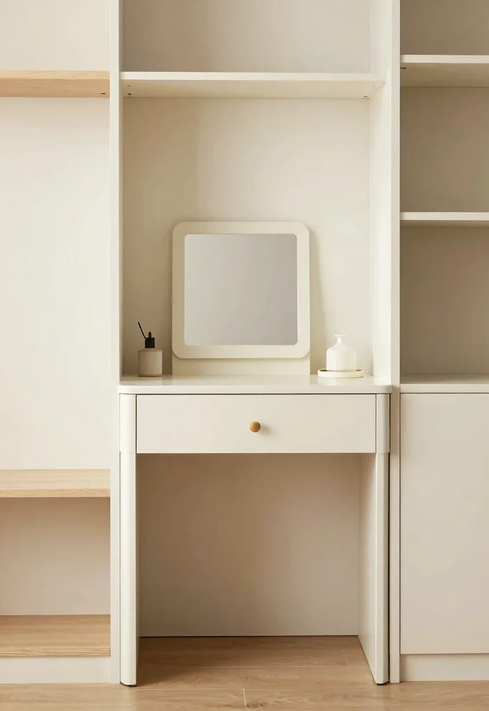 18 Bedroom Dressing Table Design Ideas: Elegant Functional Style - 4. Small Space Dressing Table with Storage 1